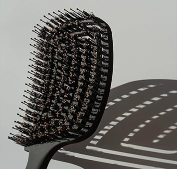 Regincos Regincs Yoga Flex Brush Flexible Natural Bristles AntiTangling Detangles Dry and Wet Hair Black - Image 3