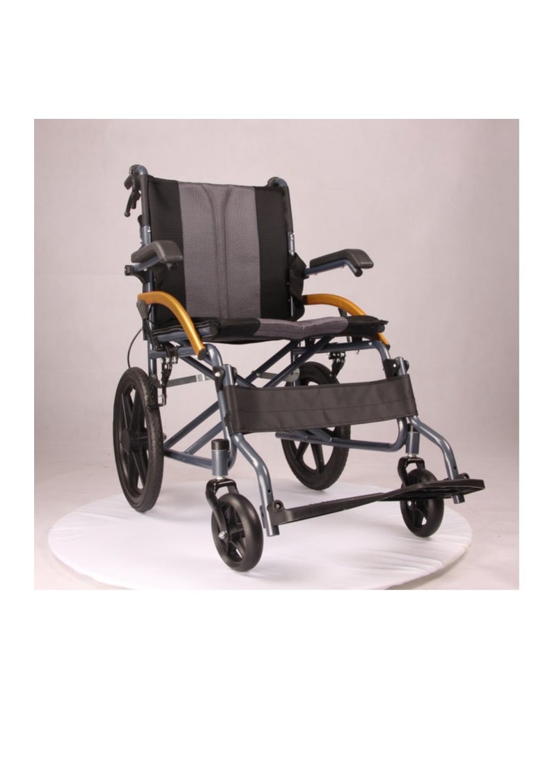 Relax Smart - Lightweight Wheelchair with Seat for Disabled People with Special Needs and Limited Mobility Elderly Walker with Solid Wheels Self Propelled Wheelchair - Image 1