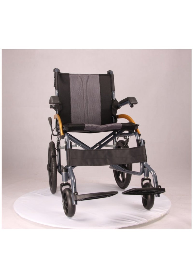 Relax Smart - Lightweight Wheelchair with Seat for Disabled People with Special Needs and Limited Mobility Elderly Walker with Solid Wheels Self Propelled Wheelchair - Image 1