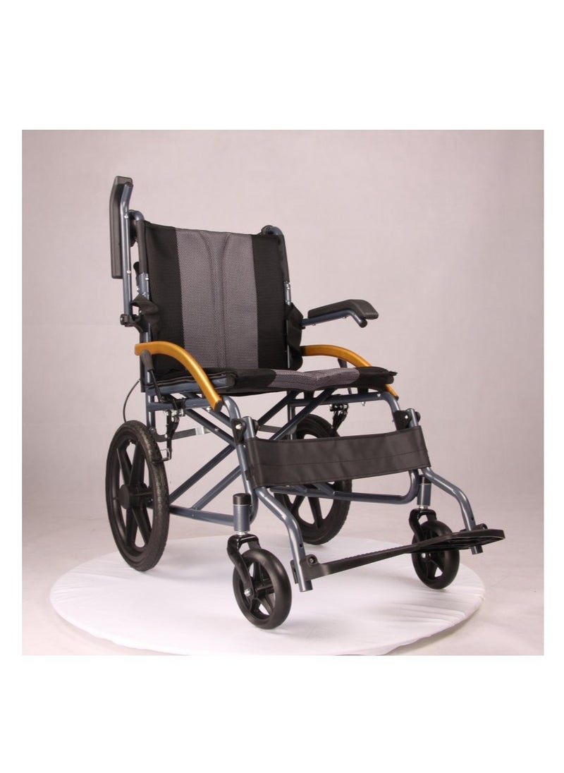 Relax Smart - Lightweight Wheelchair with Seat for Disabled People with Special Needs and Limited Mobility Elderly Walker with Solid Wheels Self Propelled Wheelchair - Image 1