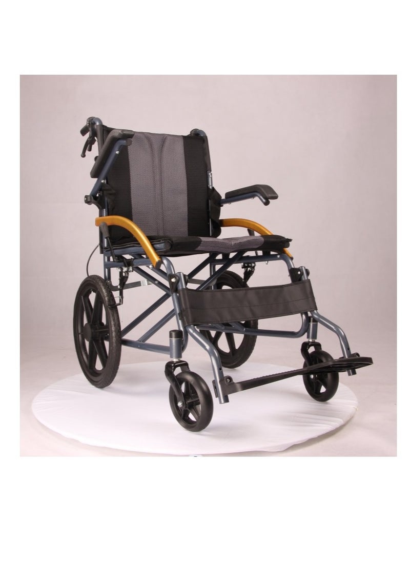 Relax Smart - Lightweight Wheelchair with Seat for Disabled People with Special Needs and Limited Mobility Elderly Walker with Solid Wheels Self Propelled Wheelchair - Image 1