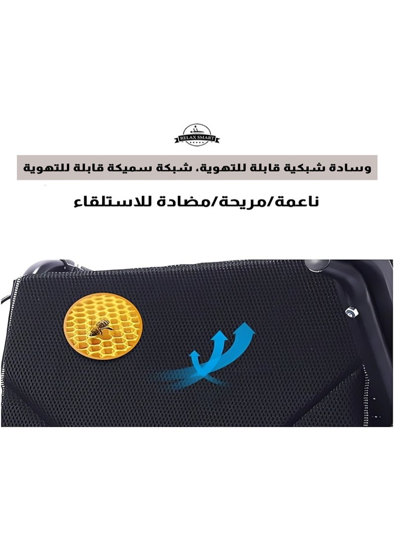 ريلاكس سمارت كرسي متحرك خفيف الوزن قابل للقيادة الذاتية لذوي الاحتياجات الخاصة وكبار السن – كرسي تنقل قابل للطي بعجلات صلبة ومساند مريحة وتصميم متين للاستخدام اليومي والسفر - Image 3