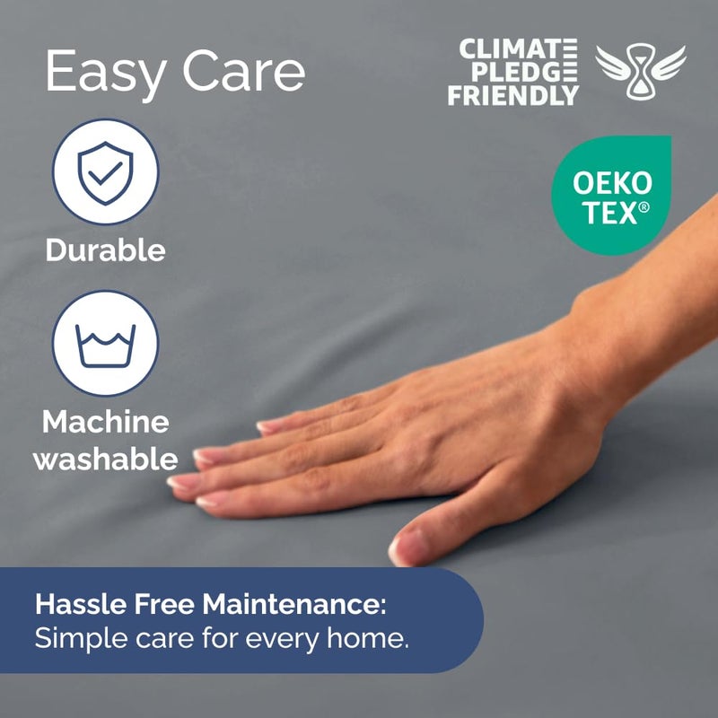 CGK Unlimited CGK Unlimited Extra Deep King Fitted Sheet - Hotel Luxury Only - Easily Fits 18 inch to 24 inch Mattress - Soft  Wrinkle Free  Breathable & Comfy Extra Deep Pockets Steel Blue Fitted Sheet  - Image 5