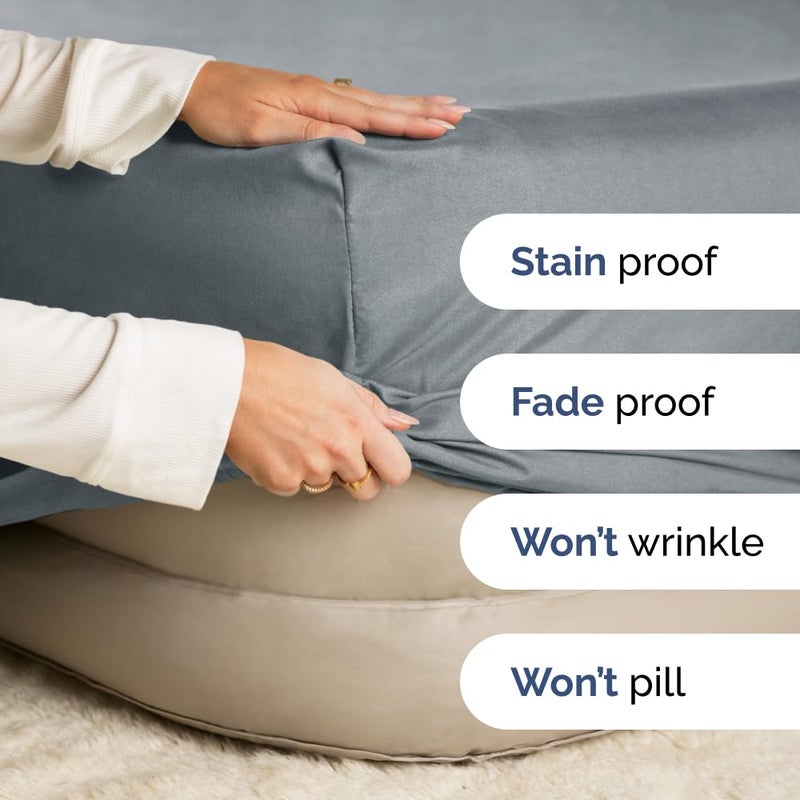CGK Unlimited CGK Unlimited Extra Deep King Fitted Sheet - Hotel Luxury Only - Easily Fits 18 inch to 24 inch Mattress - Soft  Wrinkle Free  Breathable & Comfy Extra Deep Pockets Steel Blue Fitted Sheet  - Image 4