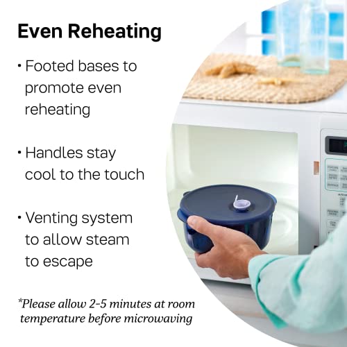 Tupperware مجموعة حاويات توبروير فنت 'إن سيرف - 3 حاويات دائرية صغيرة لتحضير وتجميد وإعادة تسخين الوجبات + أغطية - آمنة في غسالة الصحون والميكروويف والفريزر - خالية من BPA - Image 3