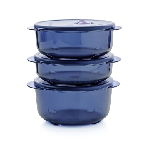 Tupperware مجموعة حاويات توبروير فنت 'إن سيرف - 3 حاويات دائرية صغيرة لتحضير وتجميد وإعادة تسخين الوجبات + أغطية - آمنة في غسالة الصحون والميكروويف والفريزر - خالية من BPA - Image 1