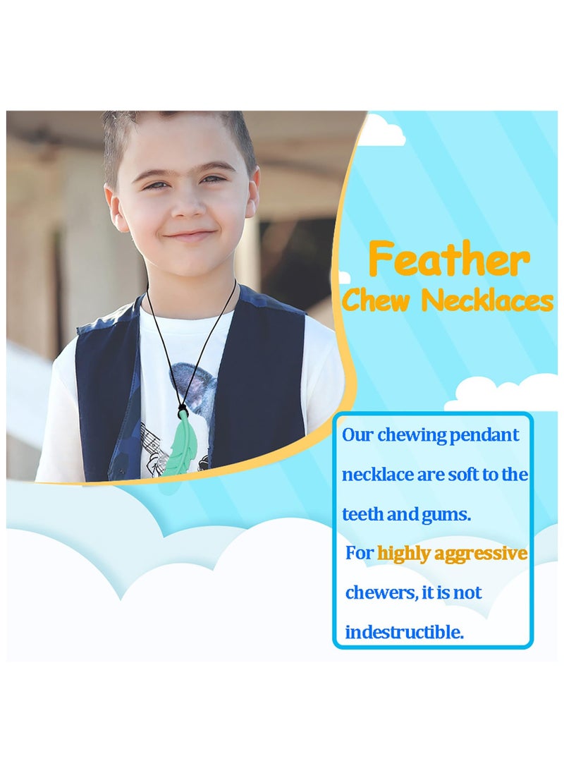 5 Pack Sensory Chew Necklace for Kids, Boys and Girls, Silicone Feather Chewy Necklaces for Autism, ADHD, Chewing, Oral Motor Chewable Pendant for Mild Chewers - pzsku/Z1AE9AF2AE7E024CF98C3Z/45/_/1727338770/ab140802-4cce-492b-8753-5b71f8cd3603