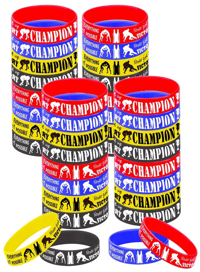 CupaPlay 36 PCS Wrestling Silicone Wristband - Brazilian Jiu-Jitsu Party theme Birthday Party Decorations Supplies Favors - Image 1