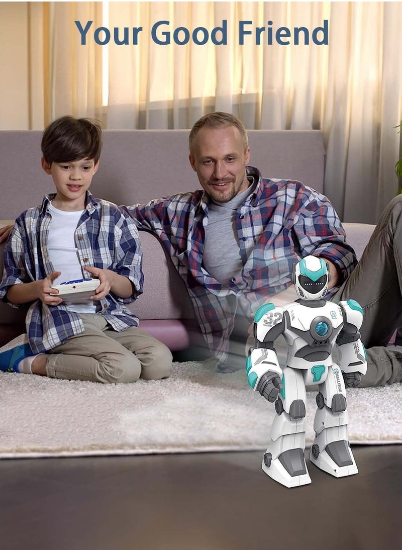 EqiEch - Programmable Robot Toy Programmable Intelligent Robot 2.4GHz Intelligent Voice Controlled Robot Gesture Sensing Remote Control Robot (White) - Image 1