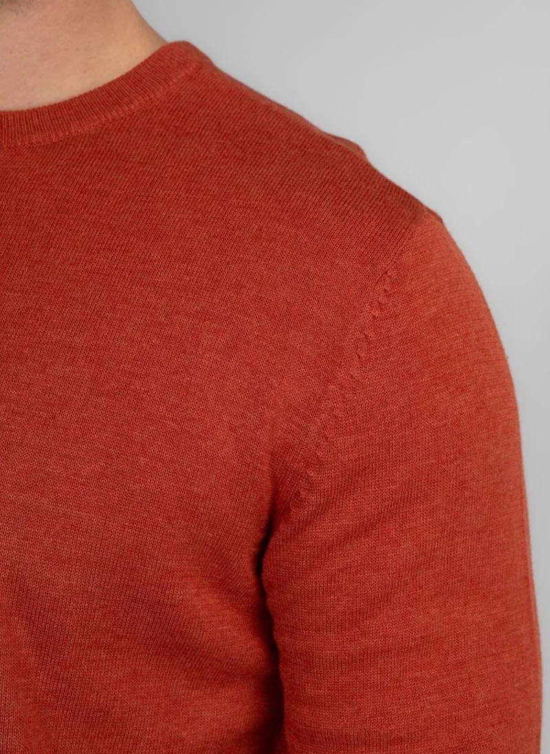 Petrol Industries 2121-Warm Chili Men Knitwear Round Neck Basic for Men | Best Price UAE