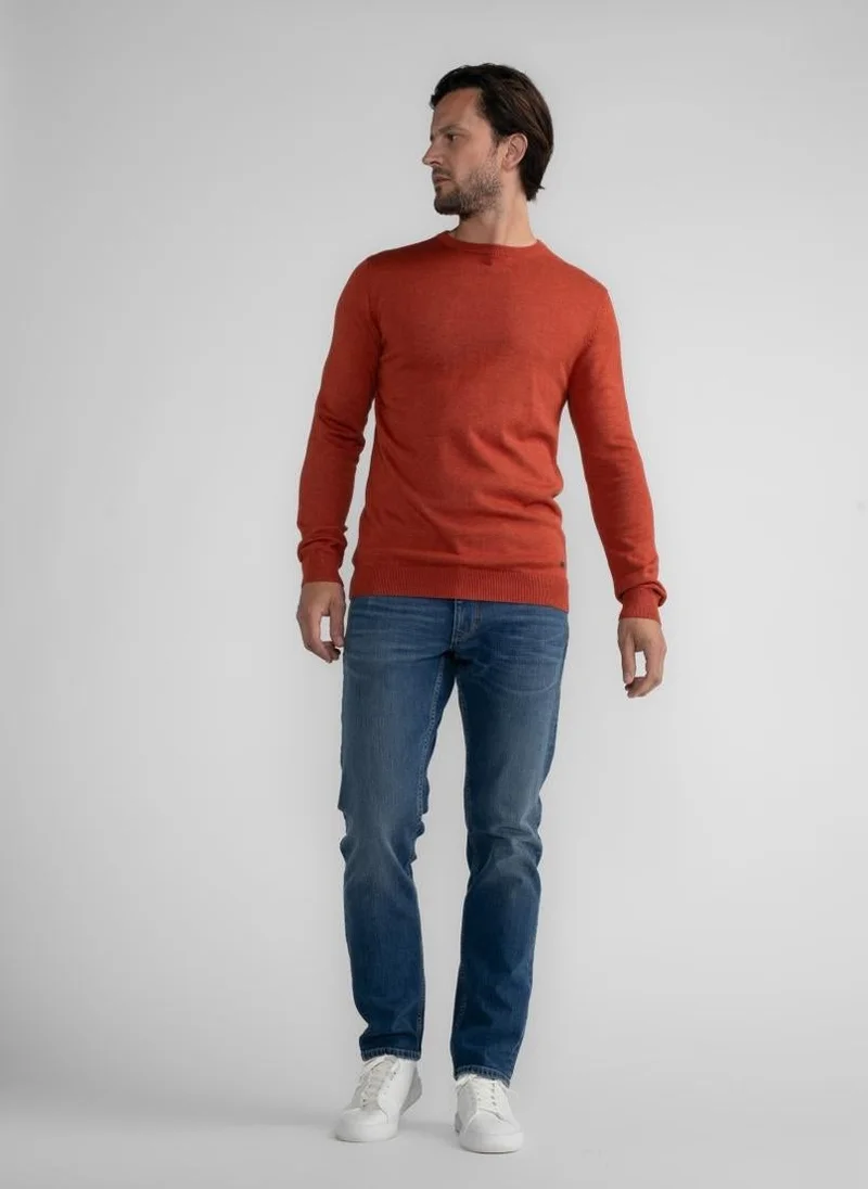 Petrol Industries 2121-Warm Chili Men Knitwear Round Neck Basic for Men | Best Price UAE