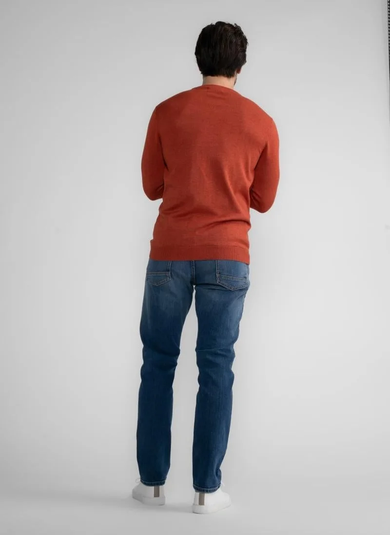 Petrol Industries 2121-Warm Chili Men Knitwear Round Neck Basic for Men | Best Price UAE