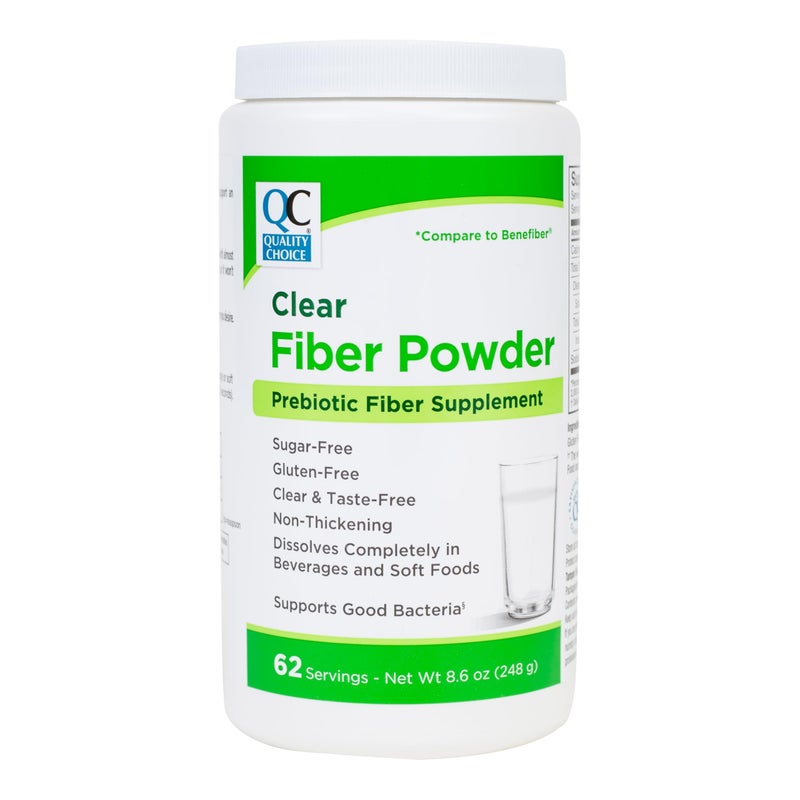 Quality Choice Quality Choice Clear Prebiotic Fiber Supplement Powder for Digestive Health Tasteless NonThickening Formula 62 Servings 86 Ounces 248g Ideal for Adults Children 6 Up Daily Fiber Powder