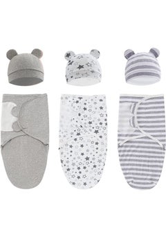 3 Pack Baby Swaddle Blanket Wrap for Newborn Boy & Gir 100% Cotton Infant Adjustable Swaddling Sleep Sack Super Soft Nursery Swaddling Blankets