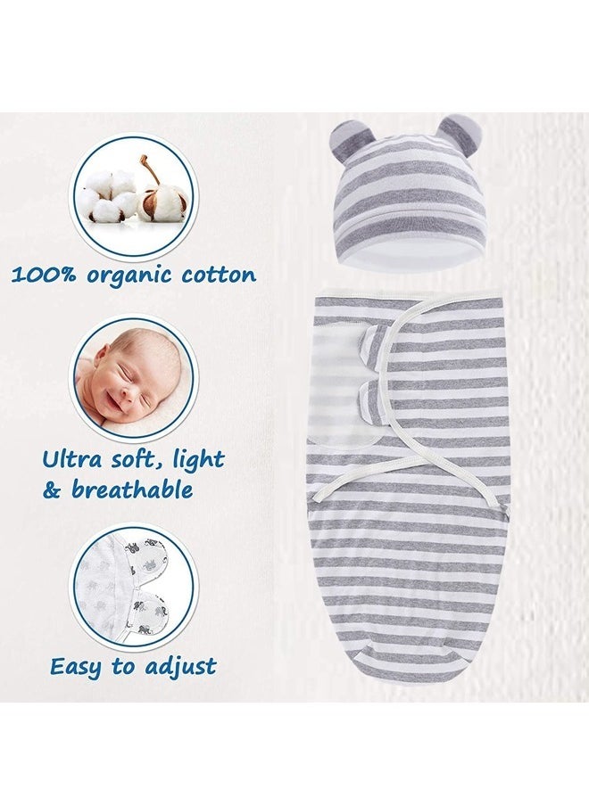 Beauenty - 3 Pack Baby Swaddle Blanket Wrap for Newborn Boy & Gir 100% Cotton Infant Adjustable Swaddling Sleep Sack Super Soft Nursery Swaddling Blankets - Image 1