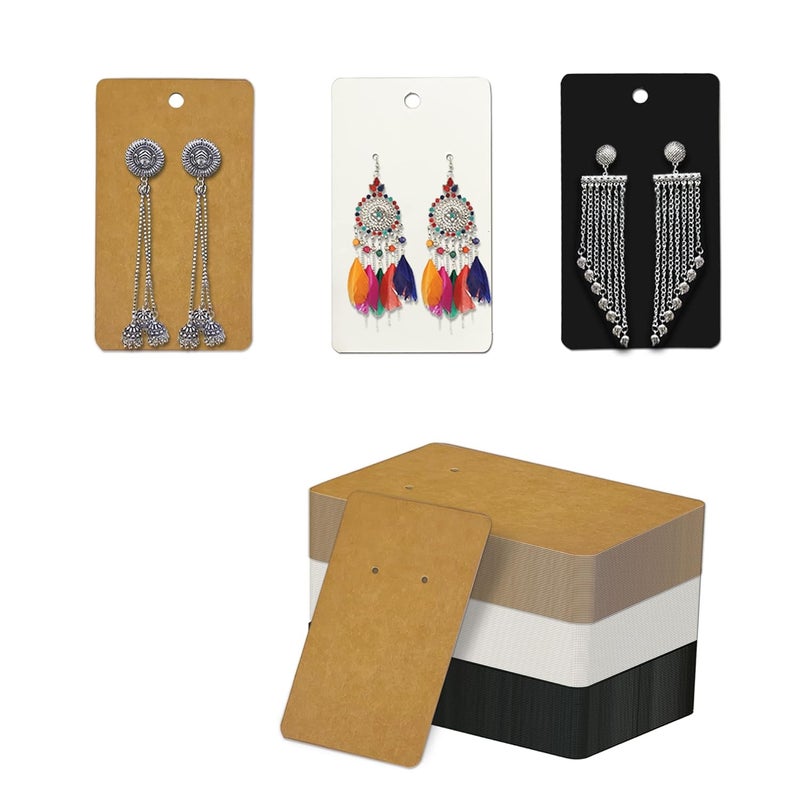 DEEPTAGS Jewellery Display Cards for Bracelet Necklace Jewelry in BlackBrownWhite 150 PCS 50 Each