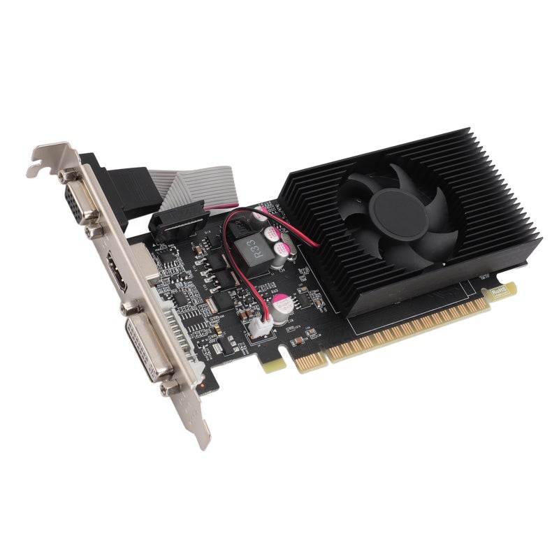 بطاقة رسوميات GT730 بسعة 4 جيجابايت GDDR3 وتردد نواة 650 ميجاهرتز - بطاقة فيديو PCI Express 2.0 16X تعمل بمجرد التوصيل والتشغيل ومخصصة للألعاب ونظامي ويندوز 10 و11 - Image 4