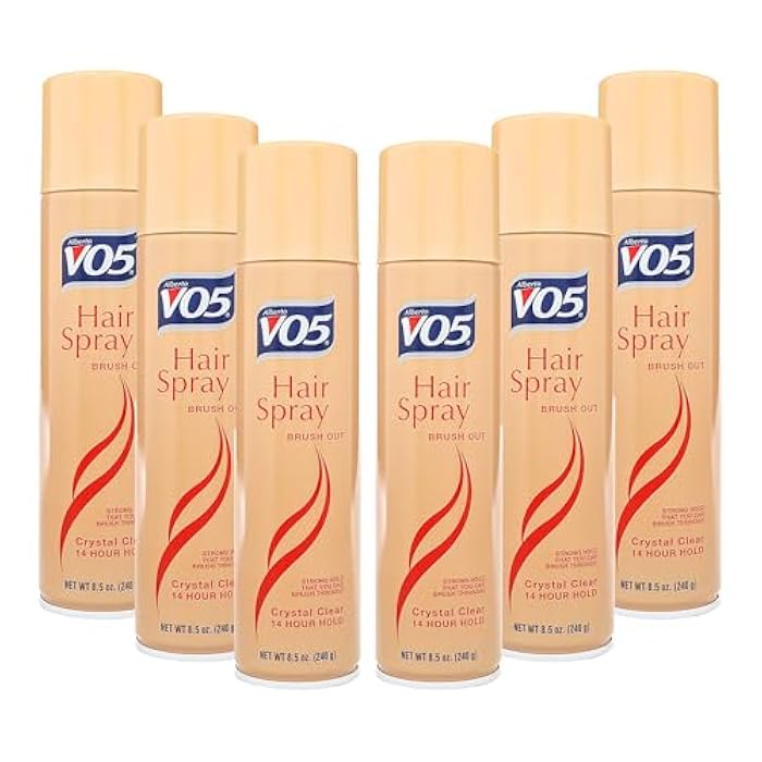Alberto VO5 Crystal Clear Brush Out Hair Spray - Volumizing Hair Spray for Styling - Frizz and Humidity Control - Clear Formula - 8.5 oz - Pack of 6