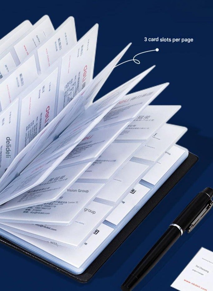 ديلي منظم وحامل بطاقات العمل الاحترافي، سعة 180 بطاقة، مجلد بطاقات من الجلد الصناعي، كتيب بطاقات الاسم، بطاقات الائتمان - Image 2