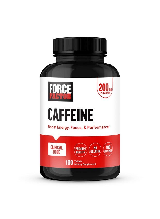 Force Factor Caffeine Pills 200mg, Caffeine Tablets to Boost Energy, Focus, Strength, and Performance, Premium Quality Caffeine Pills and Energy Supplement, 100 Tablets - Image 1