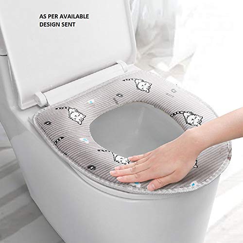 Luvina Warm Soft Toilet Cover Seat Lid Top Cover Pad Bathroom Warmer Toilet Seat Bowl Soft Design Washable Toilet Seat Cover(The Colors Will be Sent at Random) - Image 5