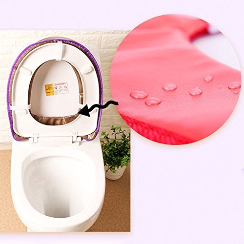 Luvina Warm Soft Toilet Cover Seat Lid Top Cover Pad Bathroom Warmer Toilet Seat Bowl Soft Design Washable Toilet Seat Cover(The Colors Will be Sent at Random) - Image 3