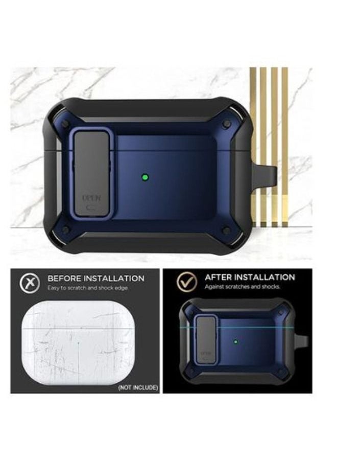 Upgraded [Secure Lock] Armor Airpod Pro Case, Fibuntun Shockproof AirPods Pro Cover Cool iPod Pro Case Designed for Apple Air Pod Wireless Pro Cases for Men Women