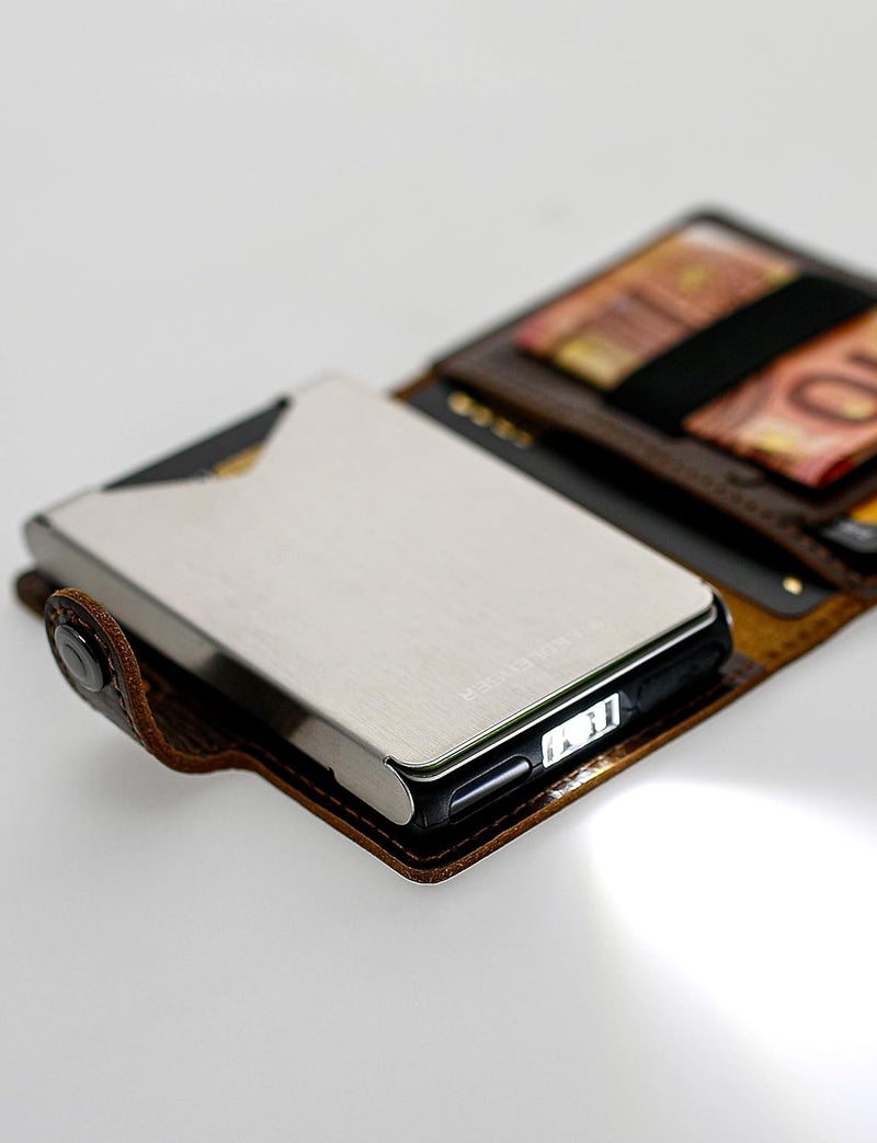 Ledlenser Lite Wallet in Classic Chestnut Leather with 150 Lumen Light - Image 3