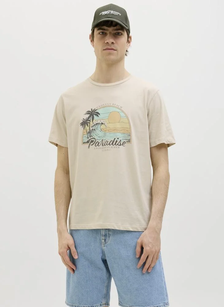 ج ج ريبل من جاك و جونز Short Sleeve Crew Neck Neck T-Shirt