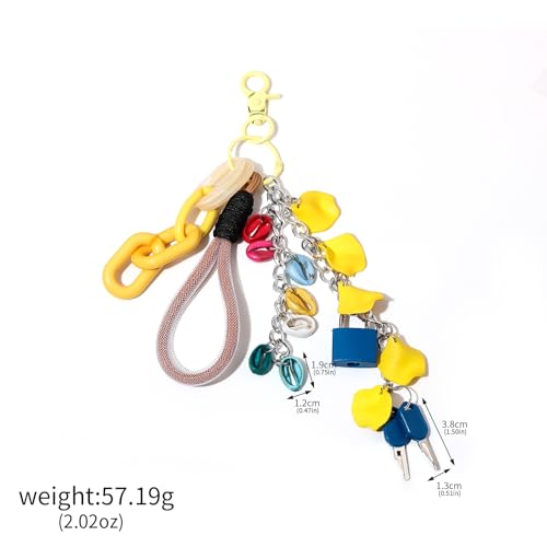 SORGERLY Rope Lock Charm Keychain - Y2K Key Chain, Cute Bag Purse Charms for Handbags Accessories - Jewelry Gift for Women (Pink Lock and Rope) - Image 2