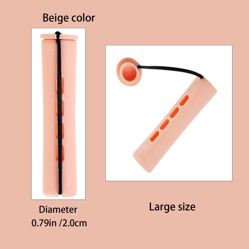 RJMBMUP Perm Rods Large Hair Rollers For Natural Long Short Hair Styling Tool Hair Curlers Beige Color - Image 2