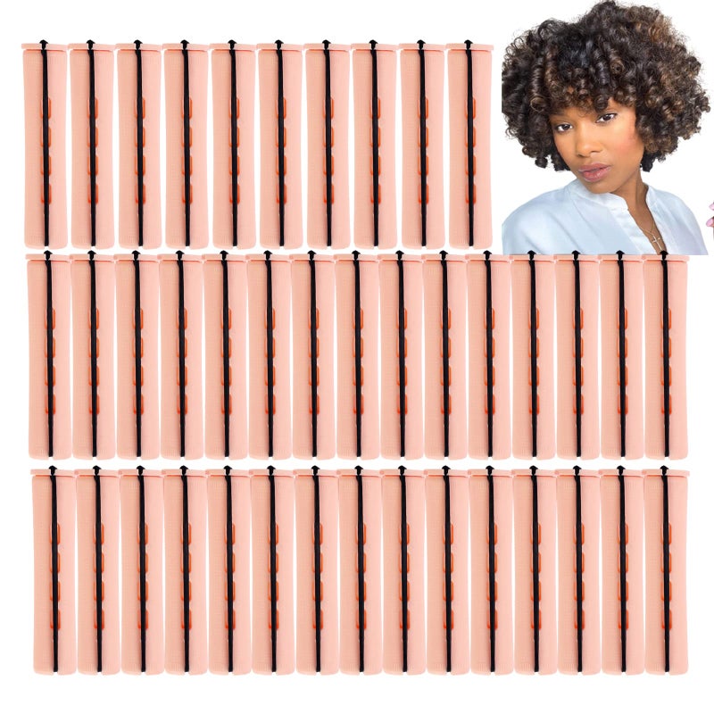 RJMBMUP Perm Rods Large Hair Rollers For Natural Long Short Hair Styling Tool Hair Curlers Beige Color - Image 1