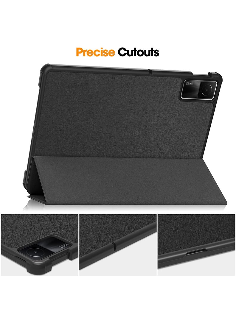 Theodor Protective Flip Case For Xiaomi Redmi Pad SE With Trifold Stand Auto Wake Sleep Shockproof Cover Black  - Image 2