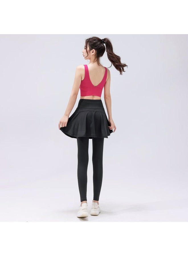 Barbie High-waist Lifting Fitness Yoga Pants With Tennis Skirt Running Badminton Sportswear For Women - Image 2