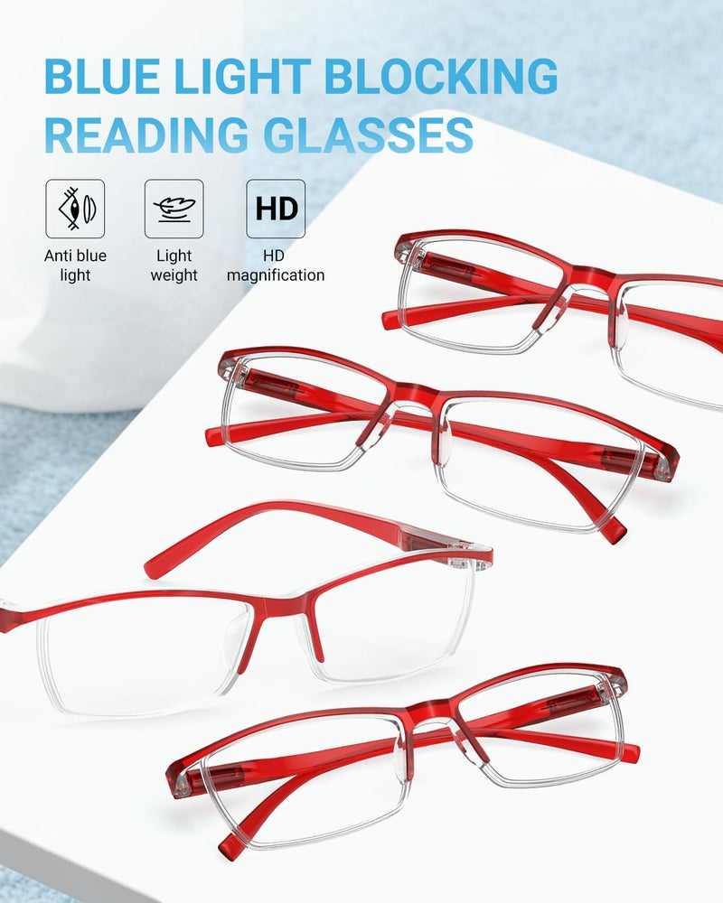 LUFF 4Pcs Anti-Blue-ray Reading Glasses Portable Ultra-Light Readers(2.75X) - Image 3