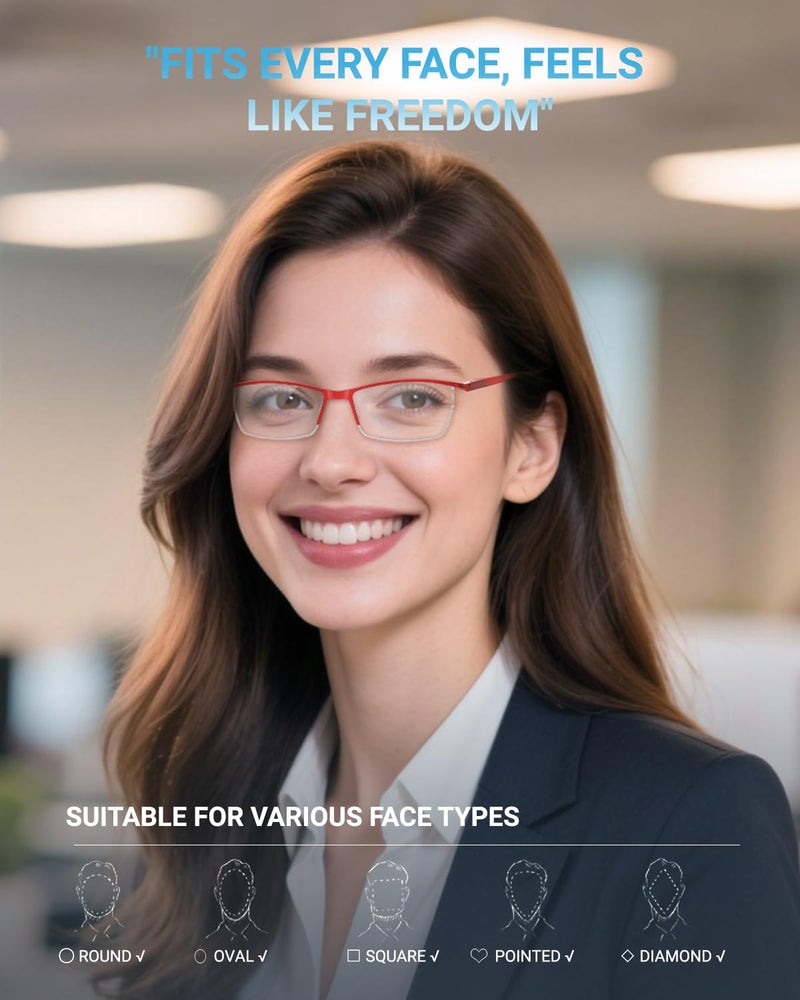 LUFF 4Pcs Anti-Blue-ray Reading Glasses Portable Ultra-Light Readers(2.75X) - Image 2