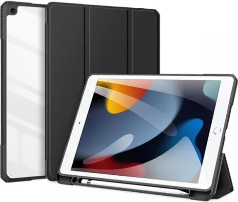 Polhammobile Polham Apple iPad 7, 8, 9 10.2 Inc Tablet Case with Transparent Back Cover, Pen Compartment, Sleep Mode