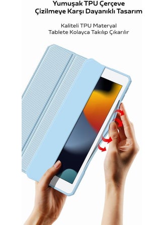 Polhammobile Polham Apple iPad 7, 8, 9 10.2 Inc Tablet Case with Transparent Back Cover, Pen Compartment, Sleep Mode  - Image 5