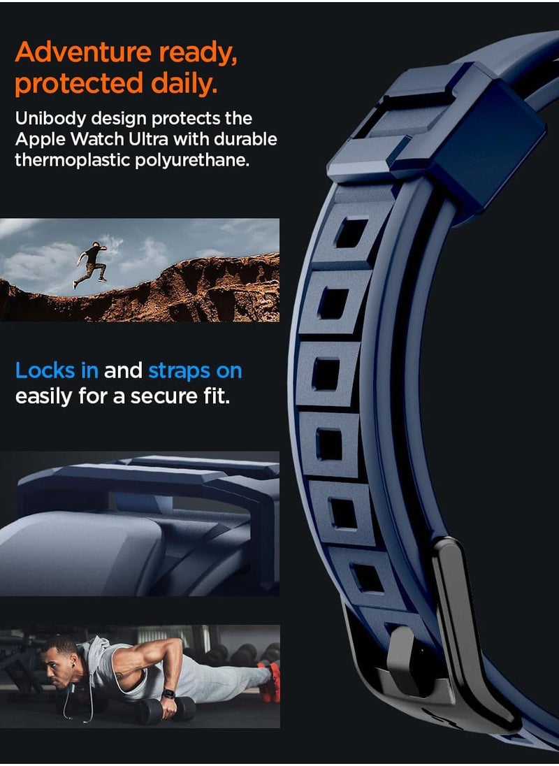 Spigen - Rugged Armor Pro for Apple Watch Ultra 2 / 1 (49mm) Case Cover with Band - Navy Blue - Image 1