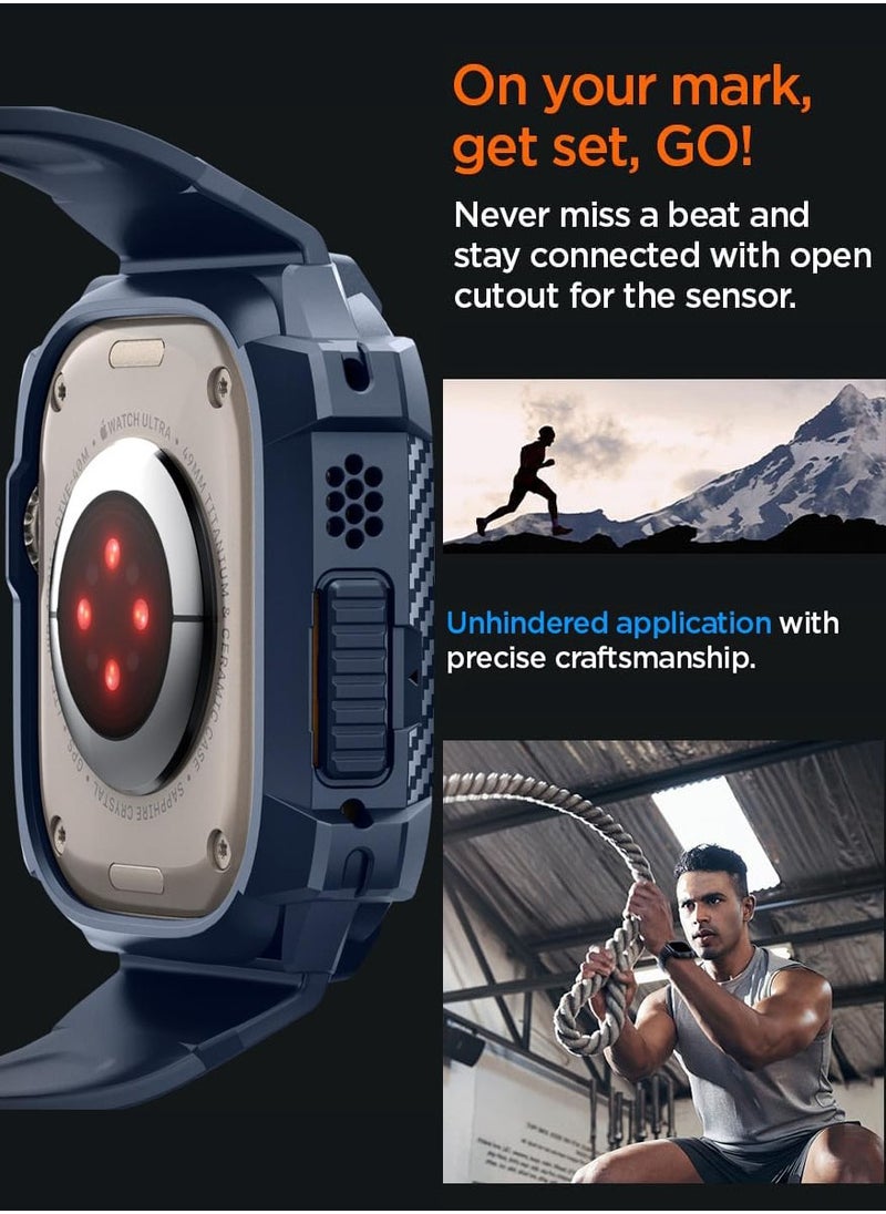 Spigen - Rugged Armor Pro for Apple Watch Ultra 2 / 1 (49mm) Case Cover with Band - Navy Blue - Image 1
