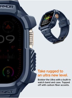 Spigen Rugged Armor Pro for Apple Watch Ultra 2 / 1 (49mm) Case Cover with Band - Navy Blue  - Image 5