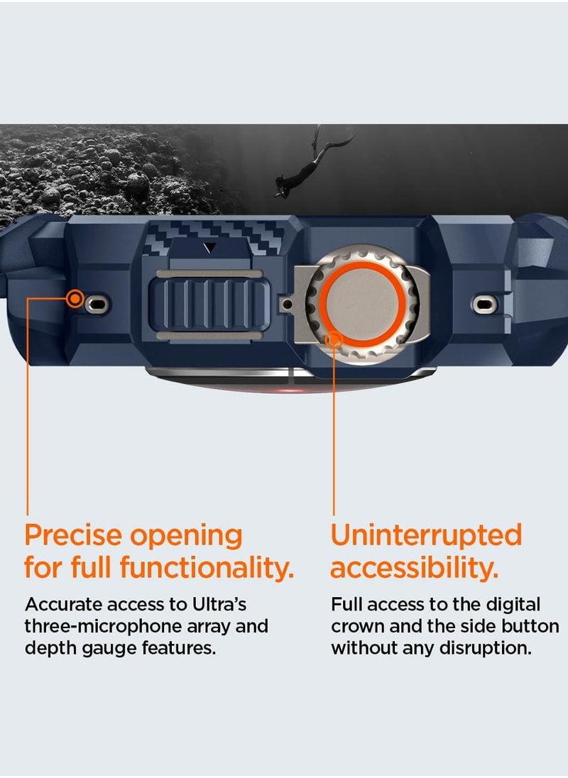 Spigen - Rugged Armor Pro for Apple Watch Ultra 2 / 1 (49mm) Case Cover with Band - Navy Blue - Image 1