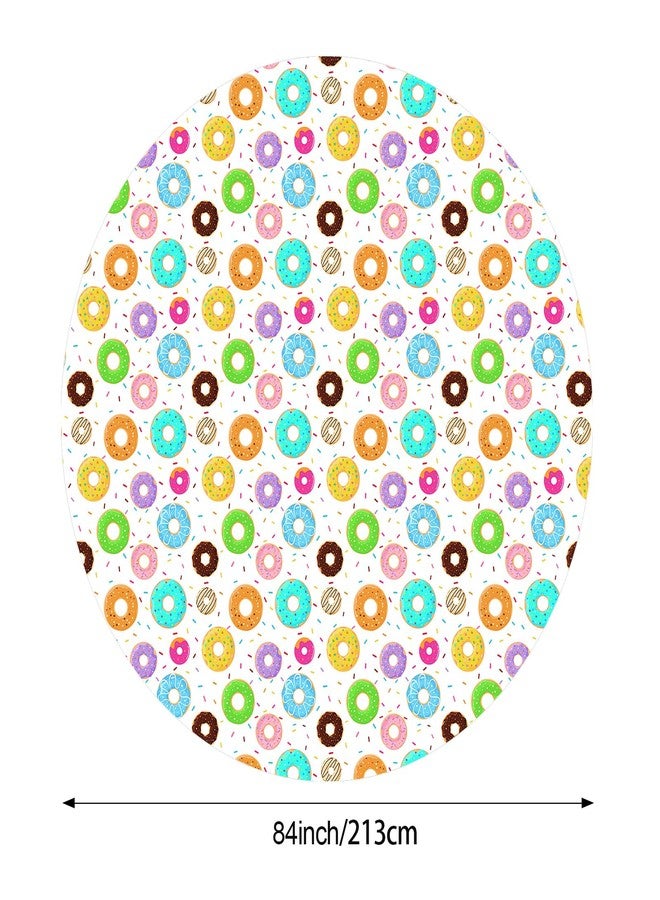 Oudain 6 Pack Donut Party Decorations 84 Inch Donut Table Cloth Round Plastic Tablecloth Disposable Table Covers Trunk or Treat Decorations Dessert Party Supplies Birthday Baby Showers - Image 3