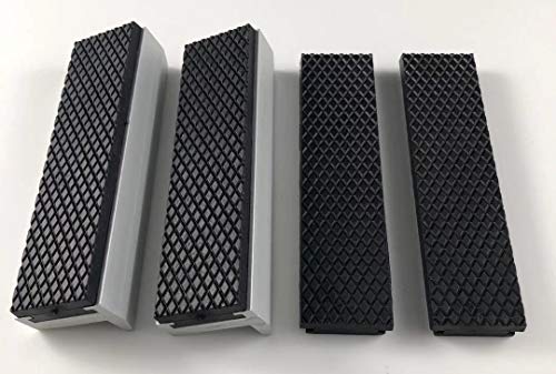 LLDSIMEX Aluminum Alloy Rubber Soft Vise Jaws with Strong Magnet Blocks Sold with Extra Spare Pair Rubber (4Inch) - Image 1