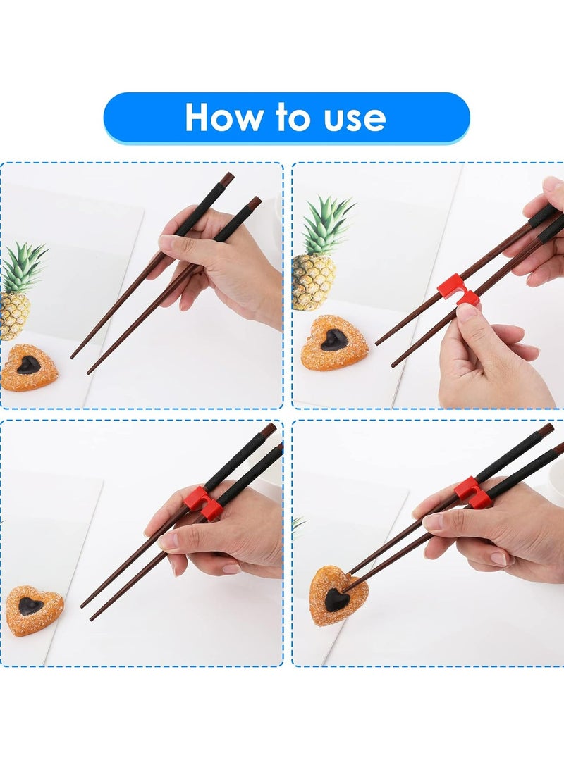 5 Pieces Reusable Chopsticks Helpers Training Chopsticks Hinges Connector for Adults, Beginner, Trainers or Learner (Multicolor)