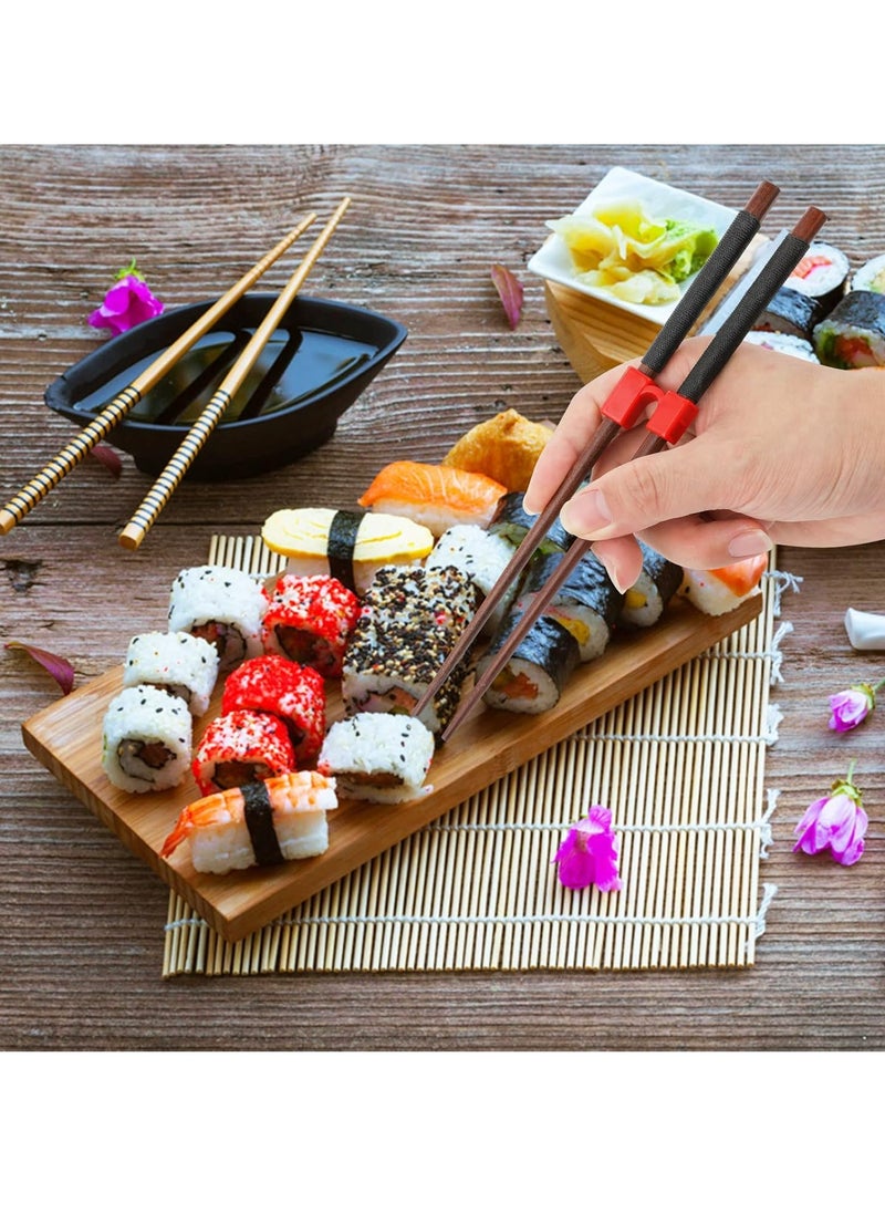 5 Pieces Reusable Chopsticks Helpers Training Chopsticks Hinges Connector for Adults, Beginner, Trainers or Learner (Multicolor)