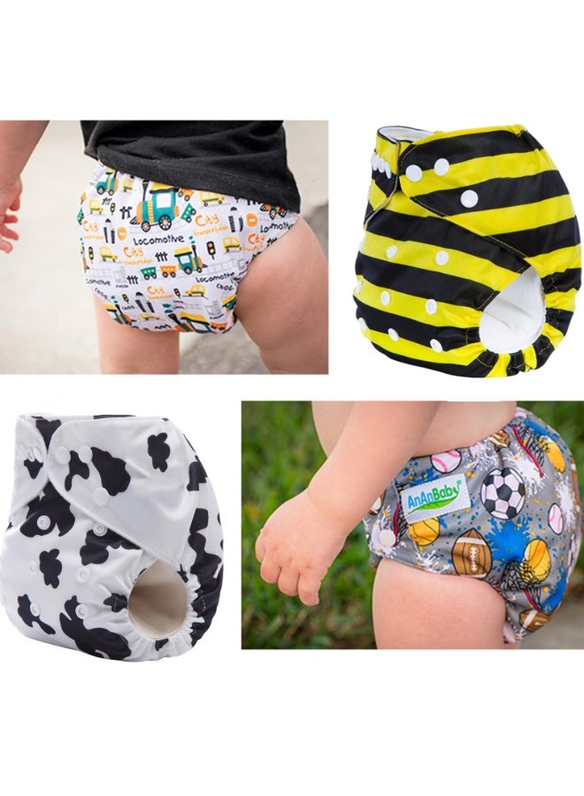 Reusable Baby Swim Nappies, 2-Pack, Bee & Cow Patterns, Waterproof PUL Fabric, Adjustable - Image 4