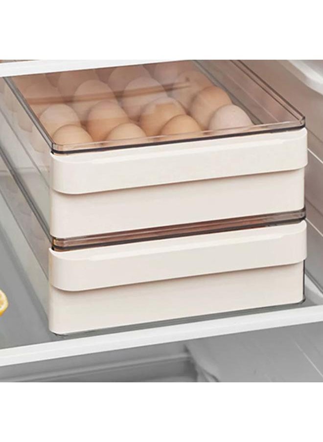 Thoraya Egg Storage Box Drawer Design 48 Eggs Holder Plastic Refrigerator Organizer for Kitchen  - Image 1