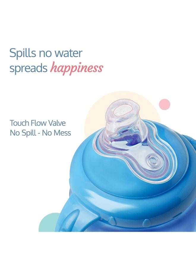 Luvlap Hippo Spout Sipper for Infant/Toddler, 225ml, Anti-Spill Sippy Cup with Soft Silicone Spout, BPA Free, Sipper with Handles, 6m+ (Blue) - Image 3