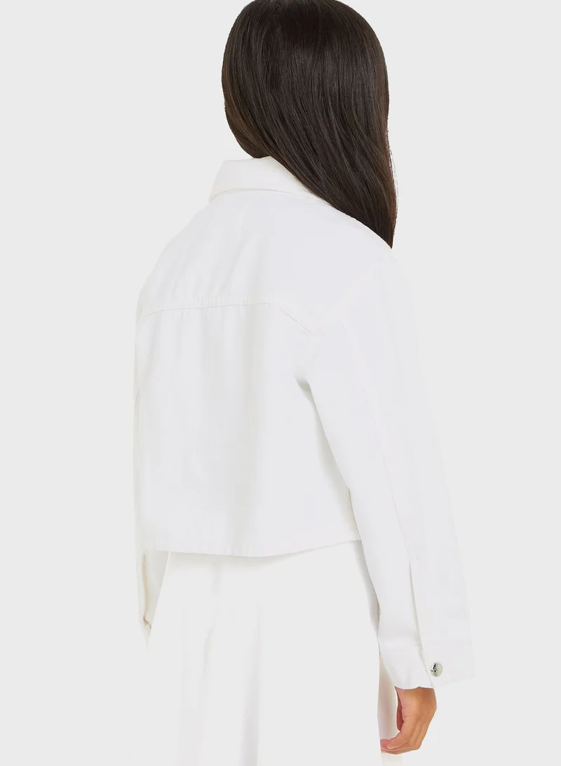 Calvin Klein Jeans Youth Button Detail Denim Jacket